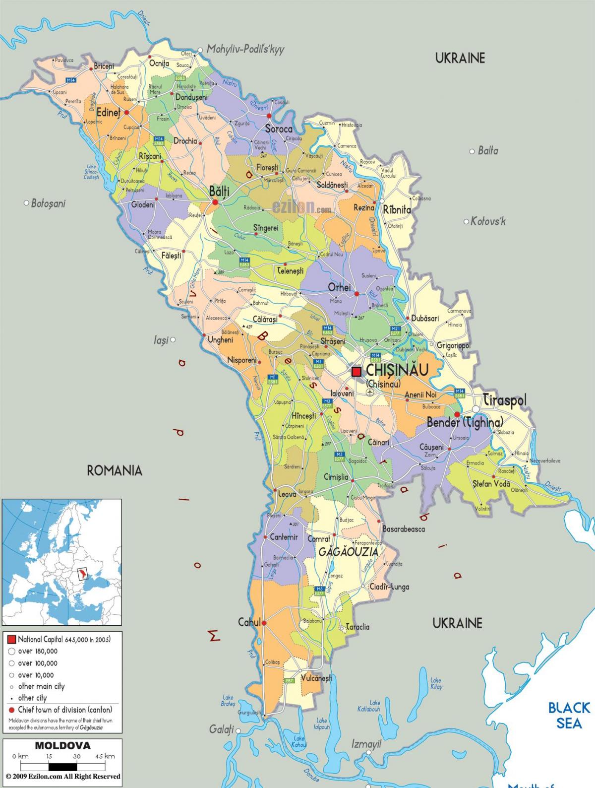 Бельцы Малдова карта